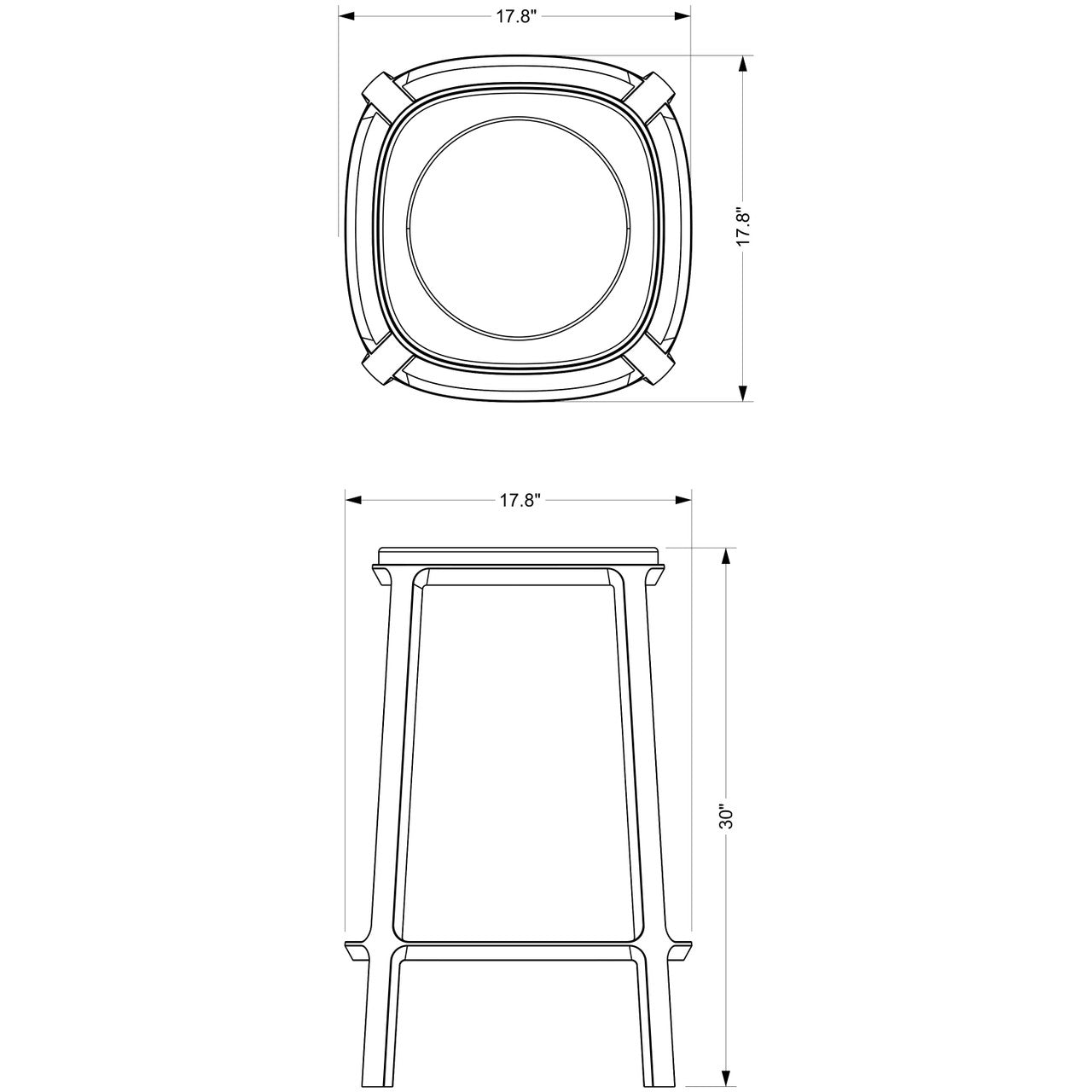Marbelle - Alfie Marble Bar Stool - Toronto Sand/Antique Nickel Finish