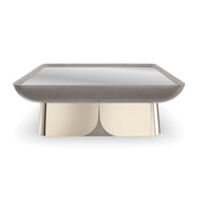 Zenith Cocktail Table Charcoal Leaf 50" by Caracole