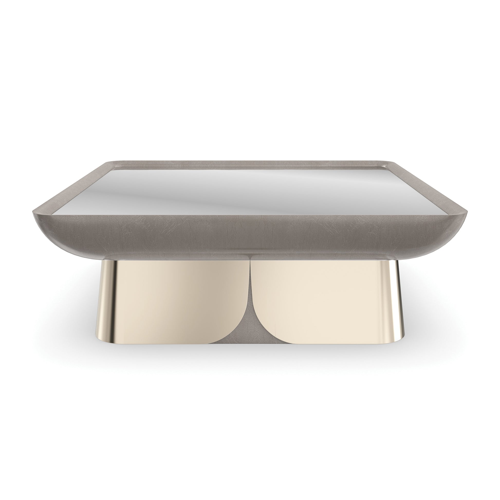 Zenith Cocktail Table Charcoal Leaf 50" by Caracole