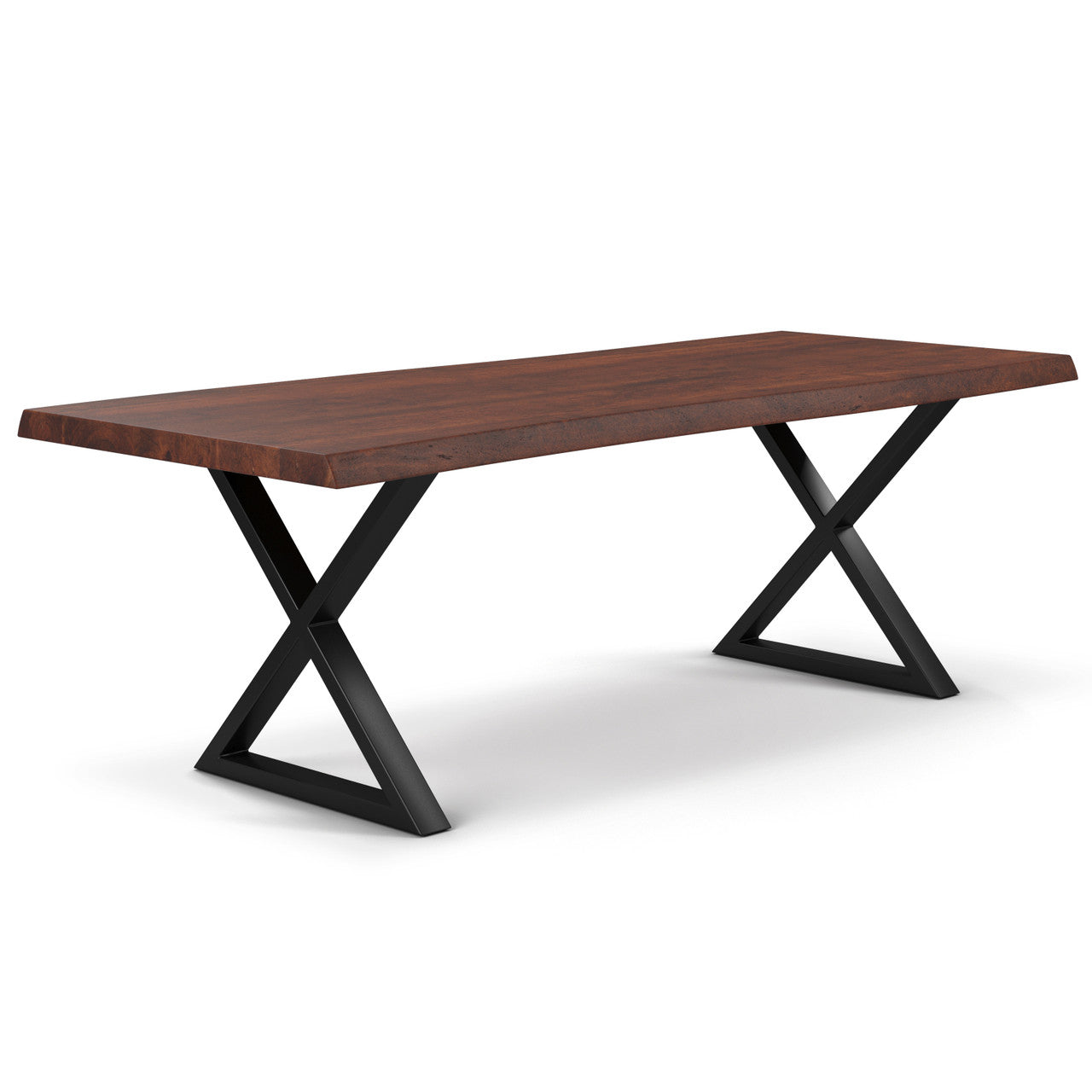 Brooks - Dining Table - X Base - 40" x 92" - Americano Top - Black Base
