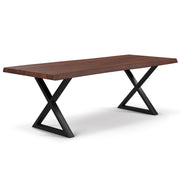 Brooks - Dining Table - X Base - 40" x 92" - Americano Top - Black Base