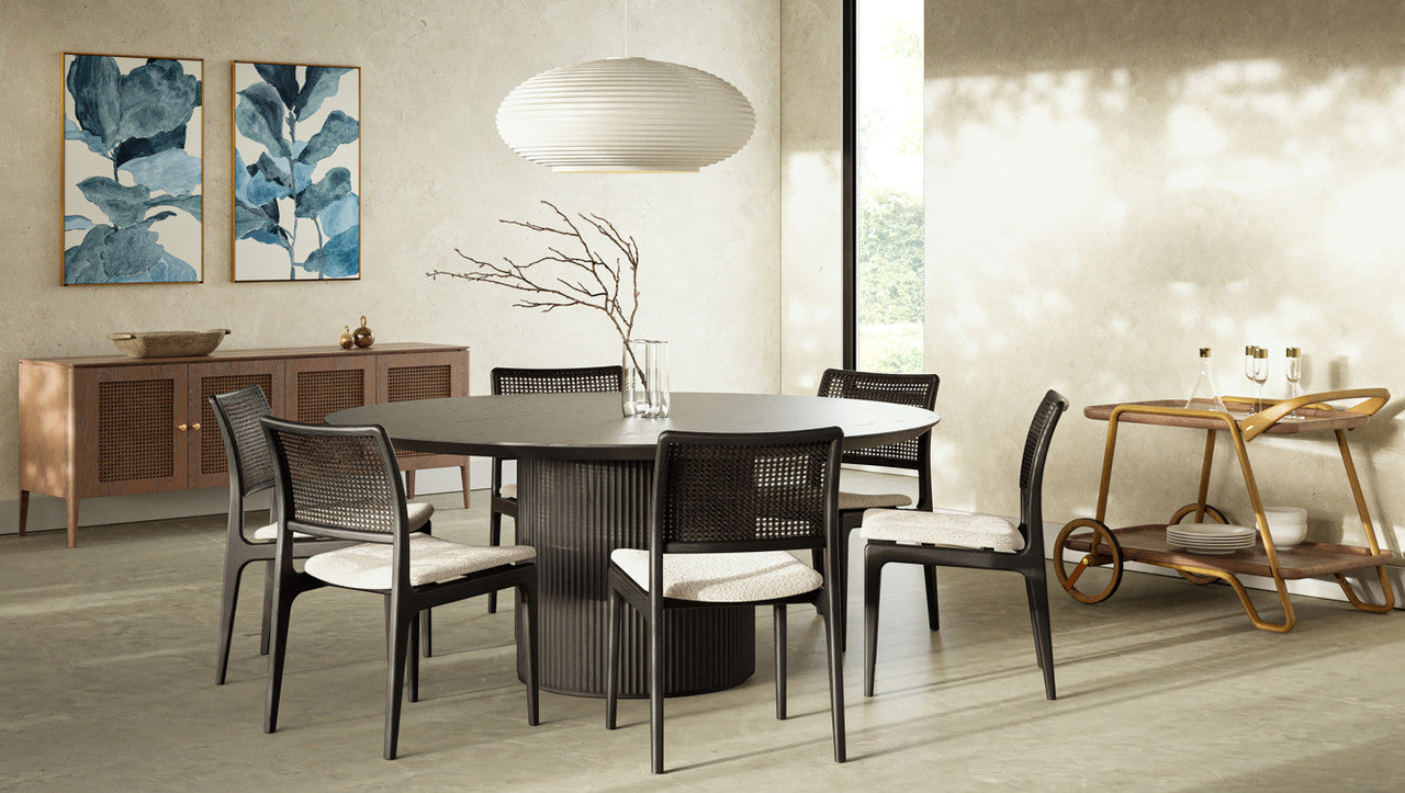 Modern Brazilian - Atenas - Round Dining Table - Ebano Frame