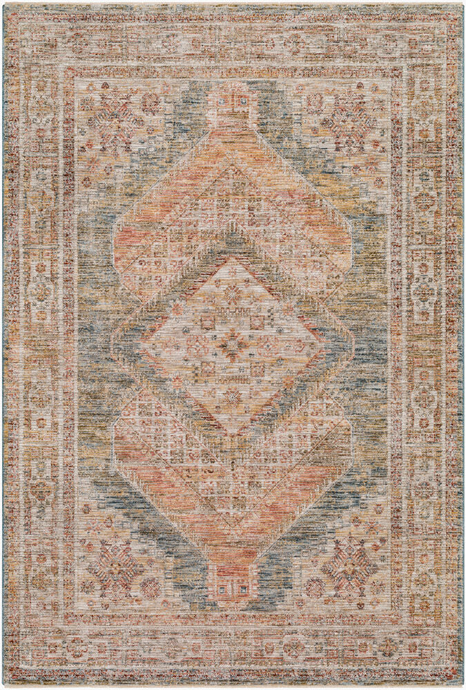 Naila Dark Blue/Tan Machine Woven Rug IAL-2302 - 2'7" x 10'