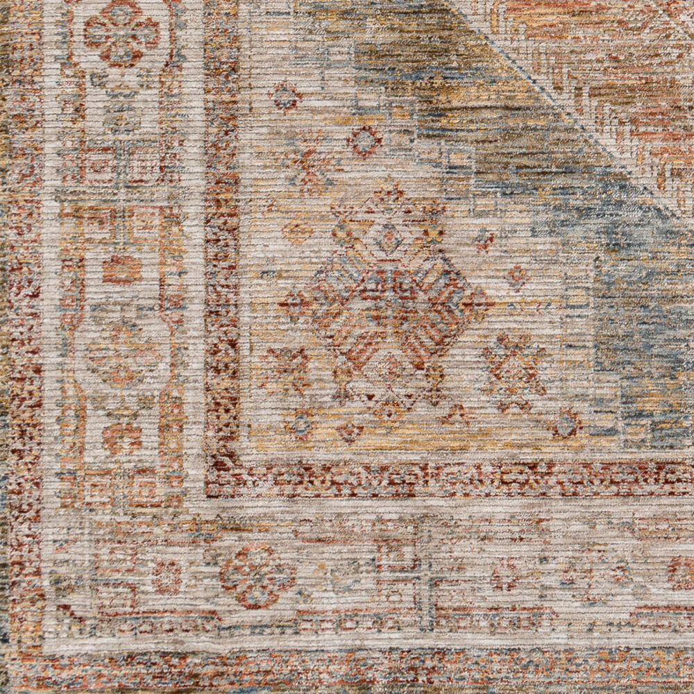 Naila Dark Blue/Tan Machine Woven Rug IAL-2302 - swatch