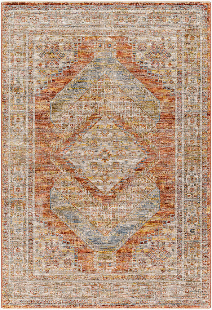 Naila Burgandy/Tan Machine Woven Rug IAL-2304 - 10' x 2'8"