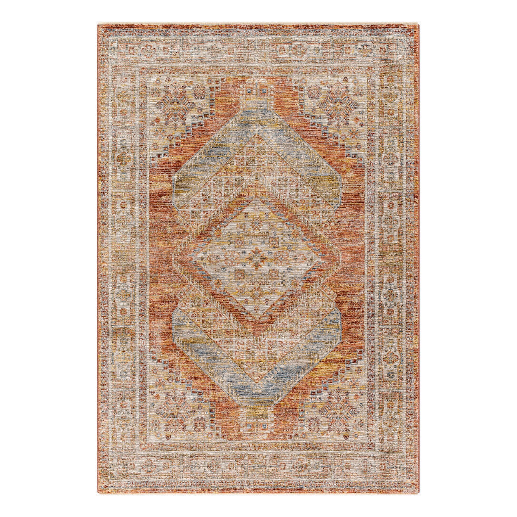 Naila Burgandy/Tan Machine Woven Rug IAL-2304 - 10' x 2'8"