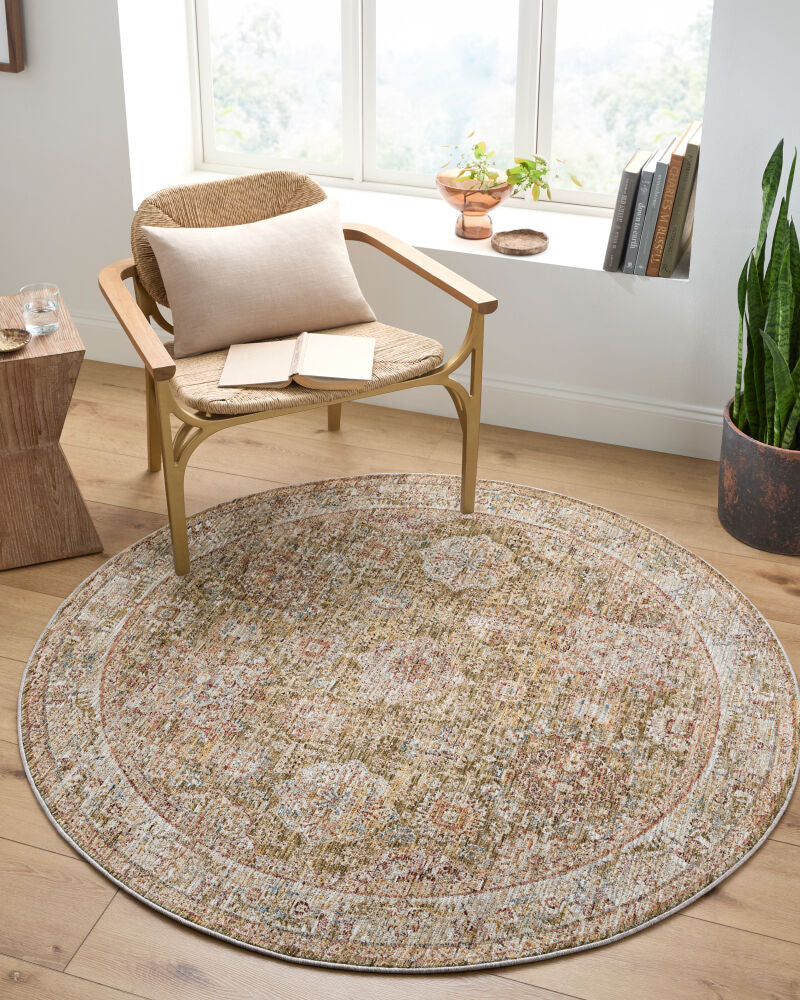 Naila Light Sage/Tan Machine Woven Rug - roomscene