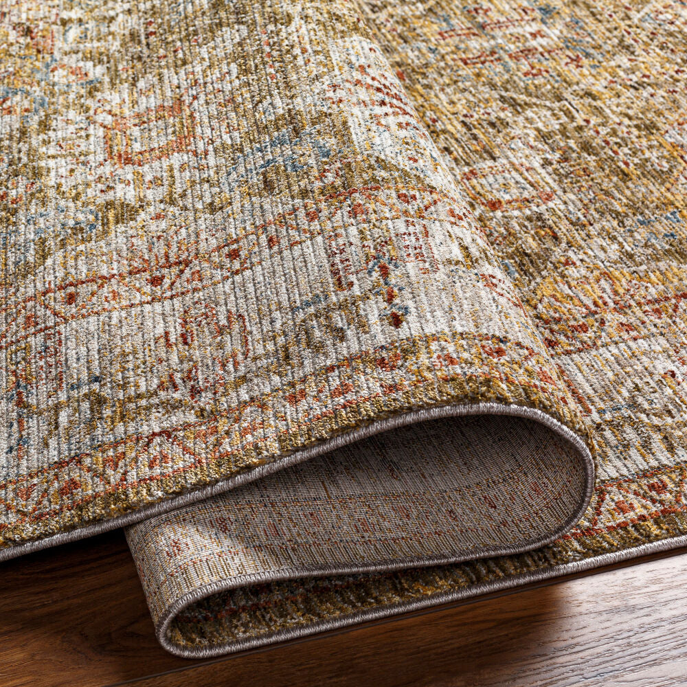 Naila Light Sage/Tan Machine Woven Rug - fold