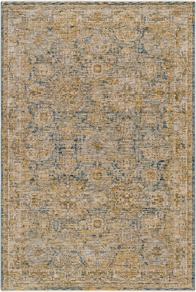 Naila Dark Blue/Tan Machine Woven Rug IAL-2307 - 2'7" x 10'