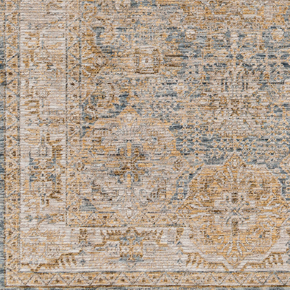 Naila Dark Blue/Tan Machine Woven Rug IAL-2307 - swatch