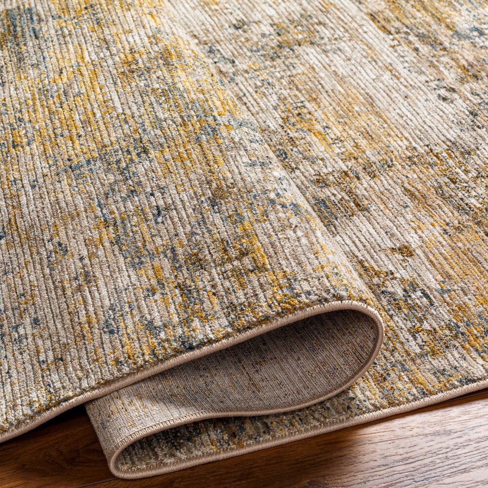 Naila Dark Blue/Tan Machine Woven Rug IAL-2311 - fold