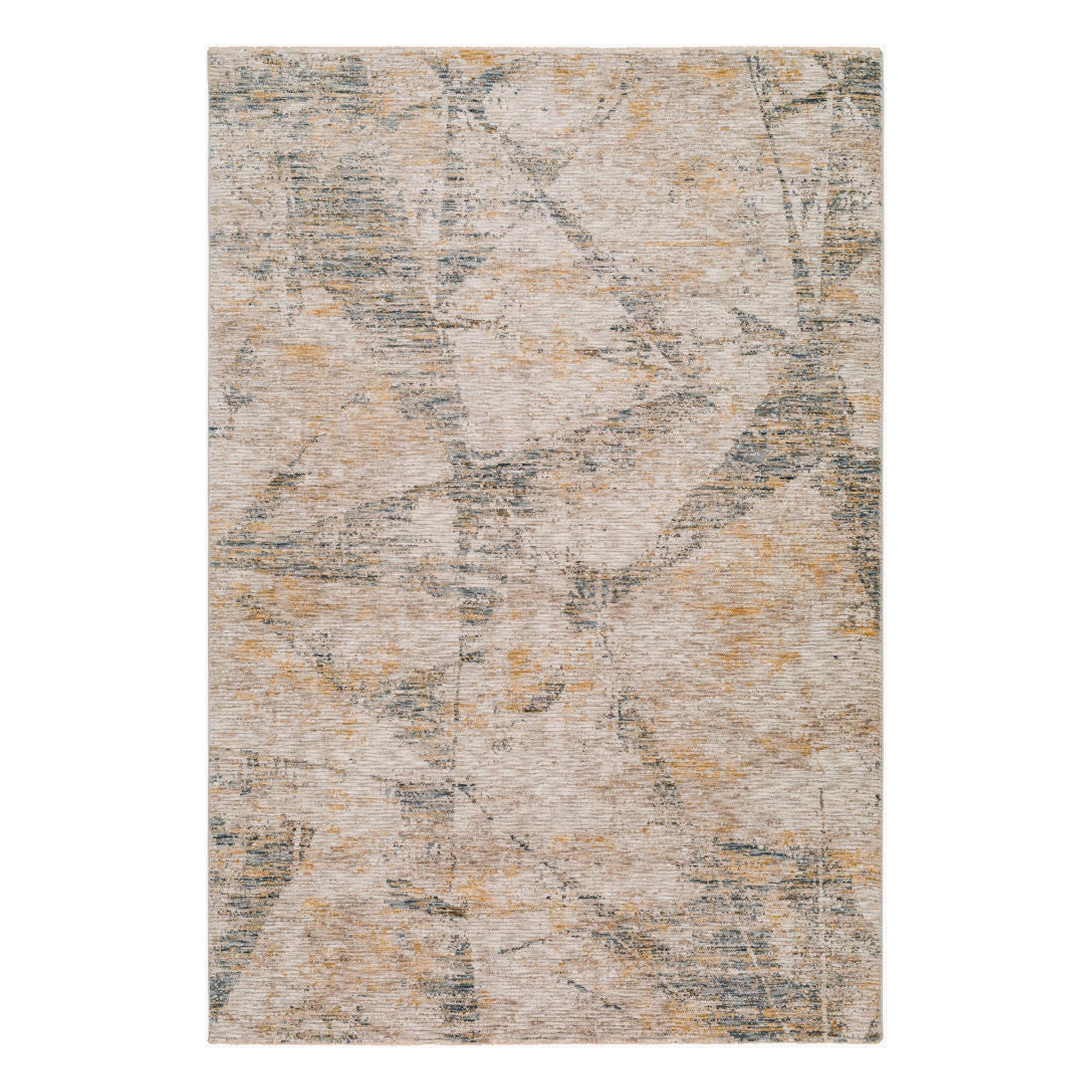 Naila Dark Blue/Tan Machine Woven Rug IAL-2314 - 2'7" x 10'