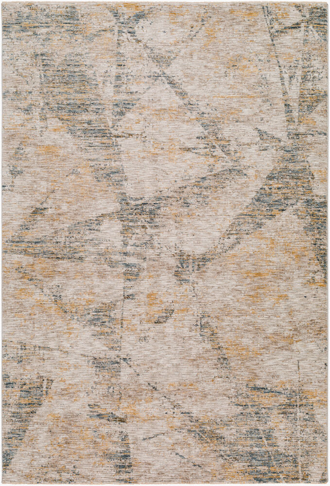 Naila Dark Blue/Tan Machine Woven Rug IAL-2314 - 2'7" x 10'