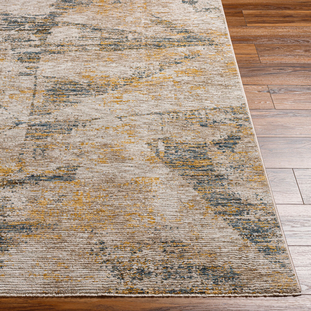 Naila Dark Blue/Tan Machine Woven Rug IAL-2314 - front