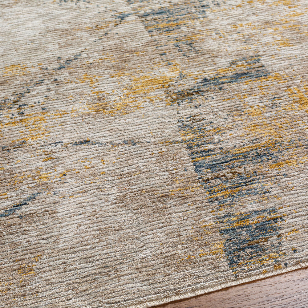 Naila Dark Blue/Tan Machine Woven Rug IAL-2314 - texture