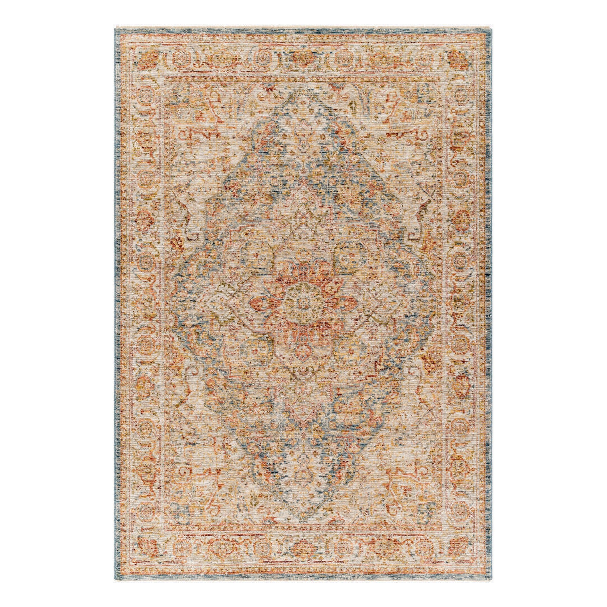 Naila Dark Blue/Tan Machine Woven Rug IAL-2317 - 2'7" x 10'