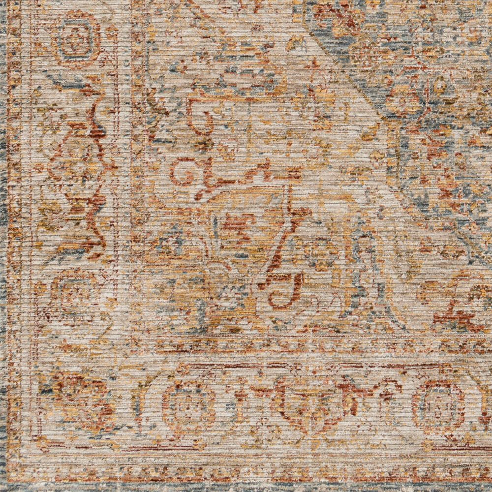 Naila Dark Blue/Tan Machine Woven Rug IAL-2317 - swatch