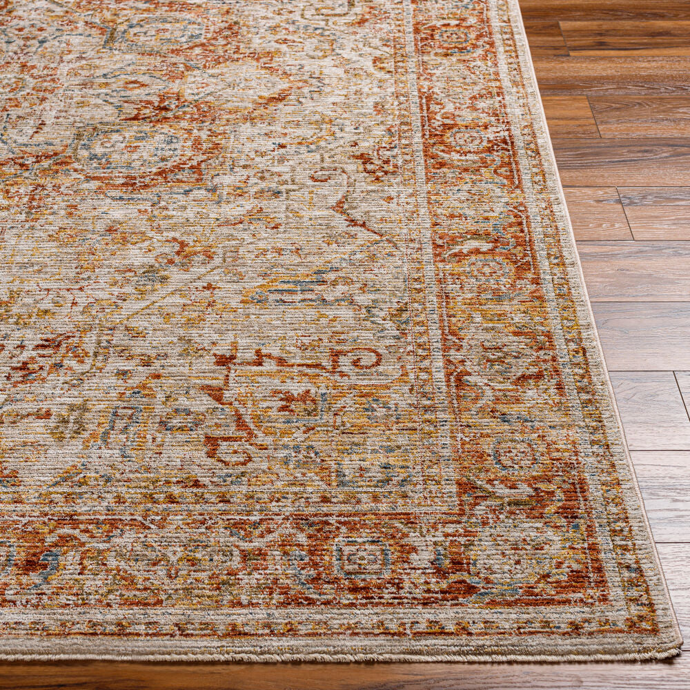 Naila Burgandy/Tan Machine Woven Rug IAL-2318 - front