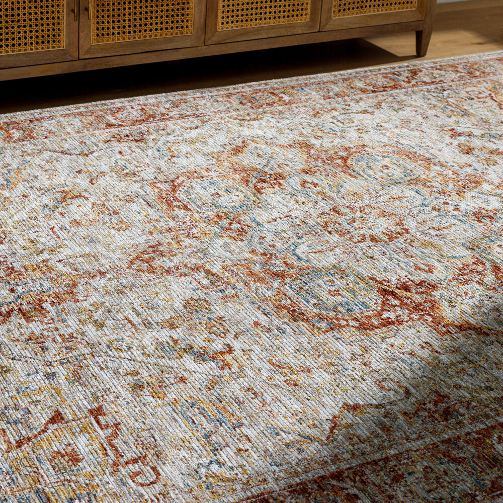 Naila Burgandy/Tan Machine Woven Rug IAL-2318 - styleshot