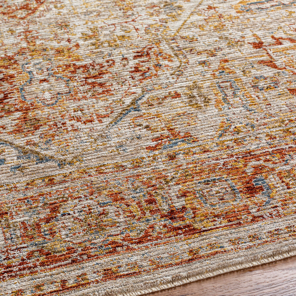Naila Burgandy/Tan Machine Woven Rug IAL-2318 - texture