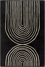 Isabel Beige/Black Handmade Rug - 2' x 3'