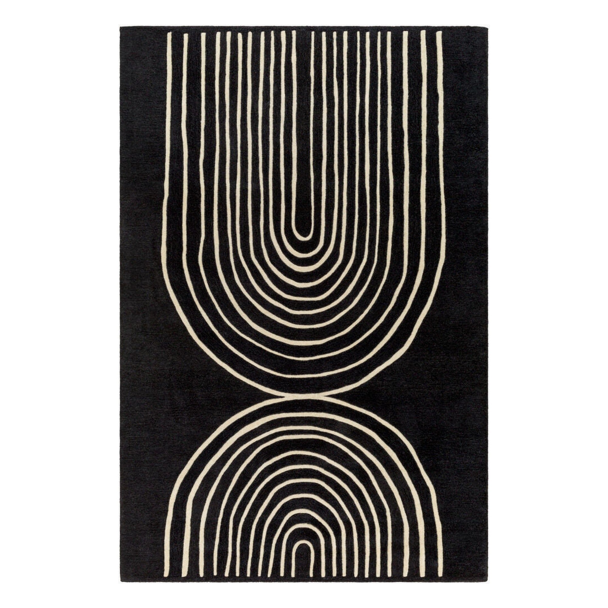 Isabel Beige/Black Handmade Rug - 2' x 3'