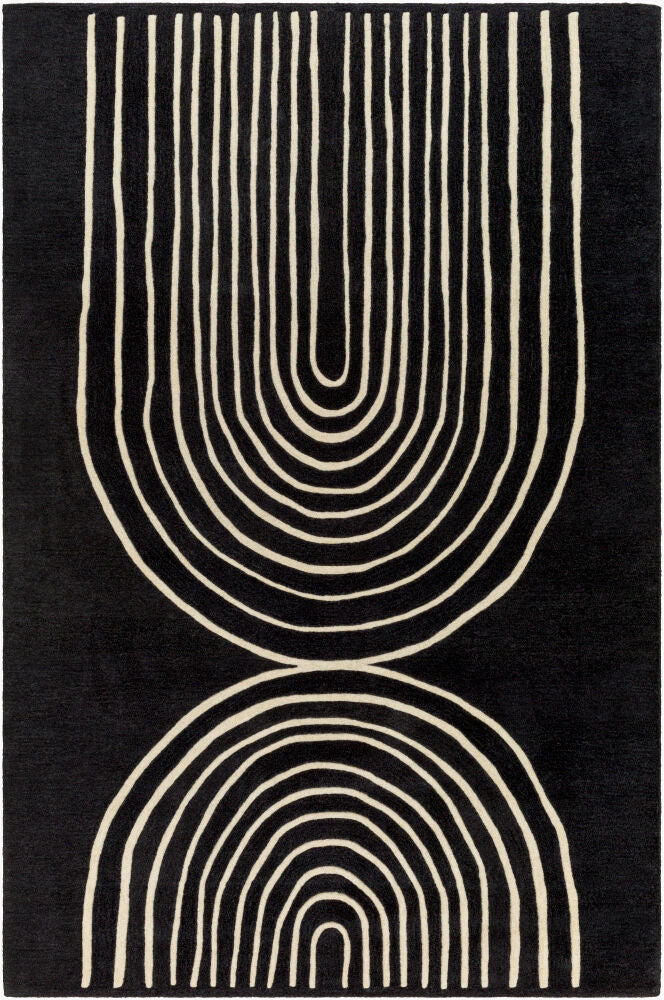 Isabel Beige/Black Handmade Rug - 2' x 3'