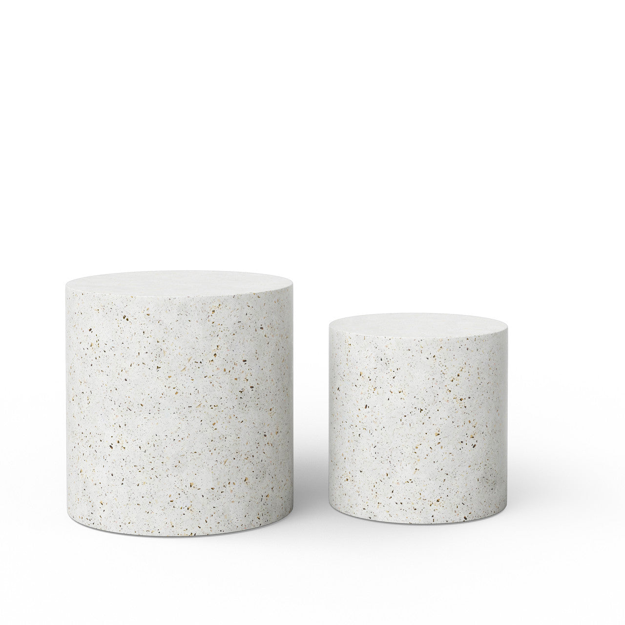 Mixx - Una Pedestal - Set of 2 - Ivory Terrazzo