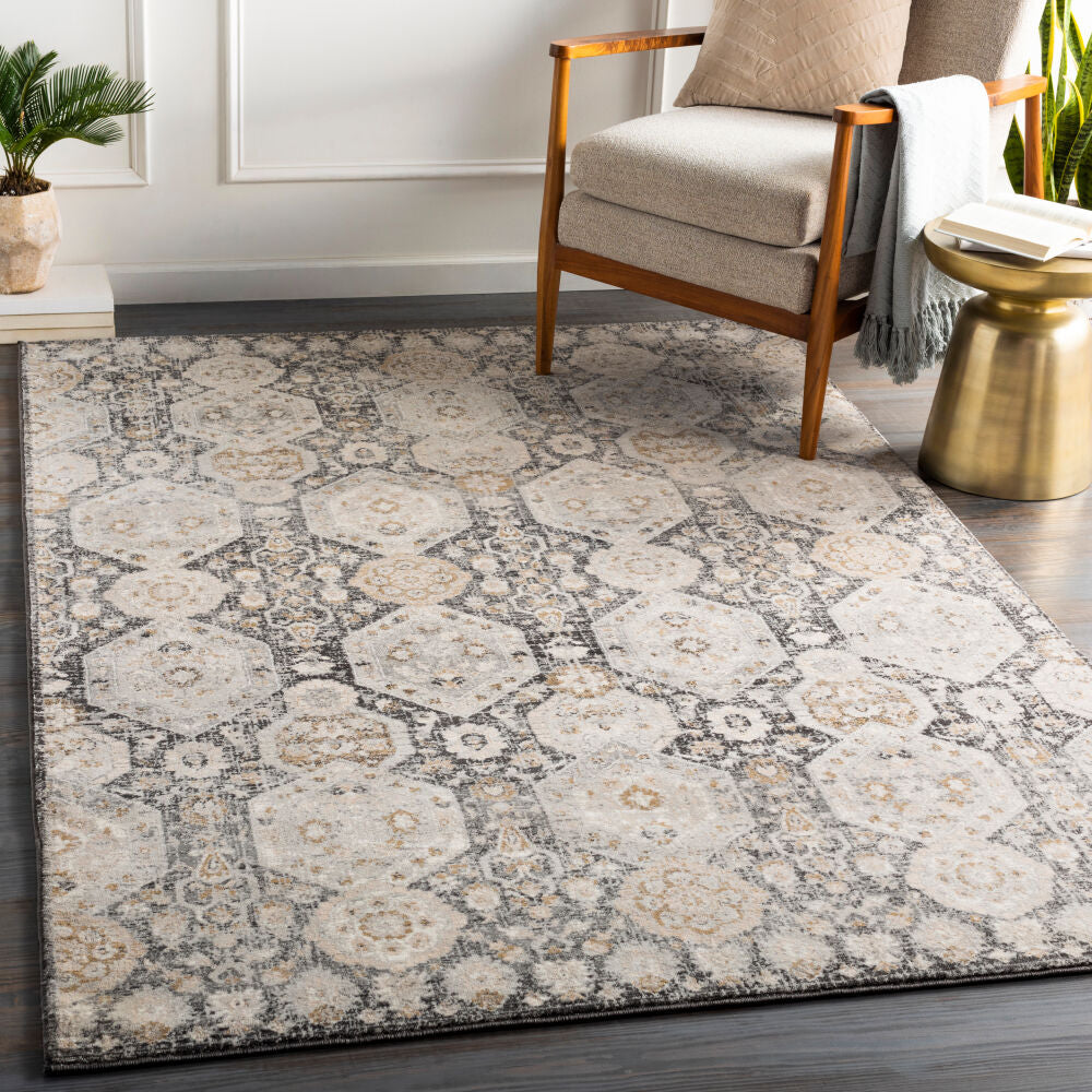 Indigo Beige/Off-White Machine Woven Rug IGO-2307 - roomscene