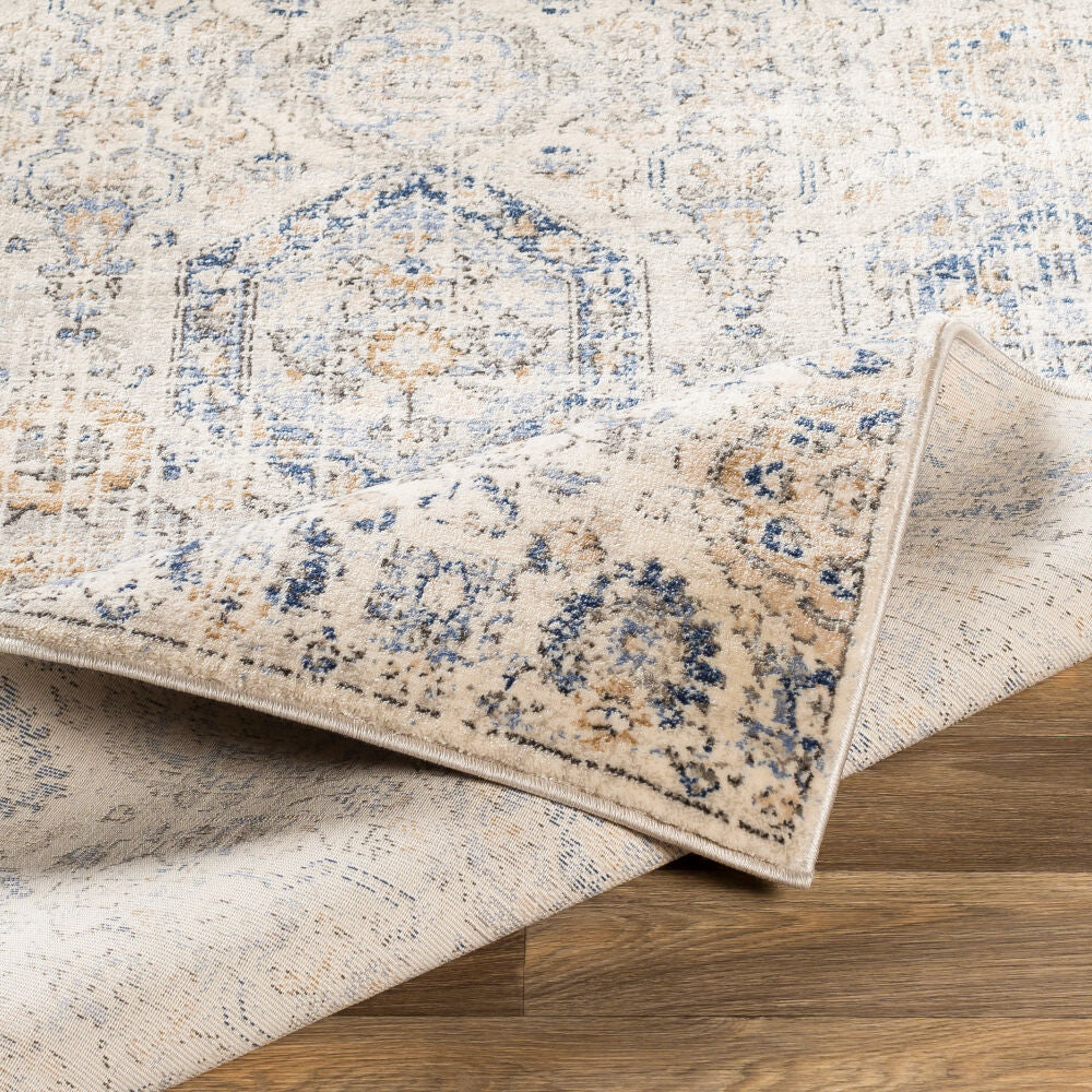 Indigo Beige/Off-White Machine Woven Rug IGO-2308 - fold