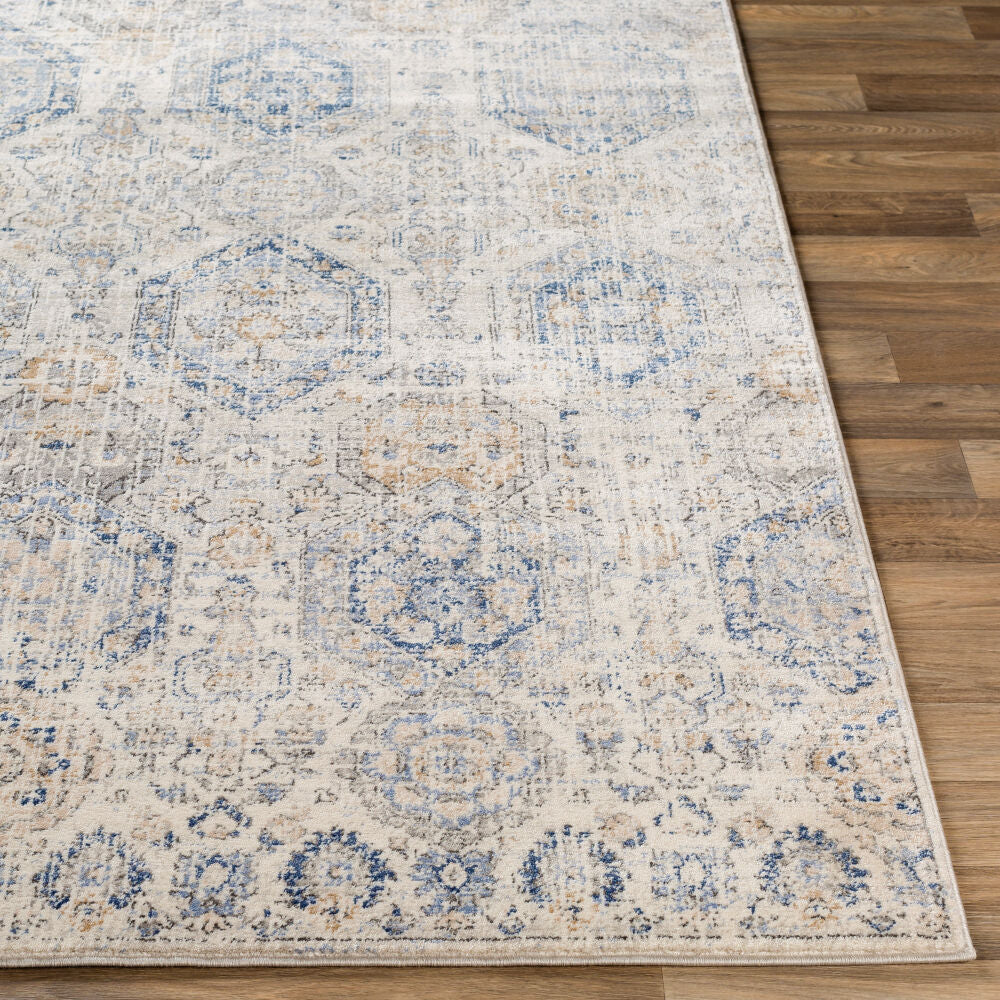 Indigo Beige/Off-White Machine Woven Rug IGO-2308 - front