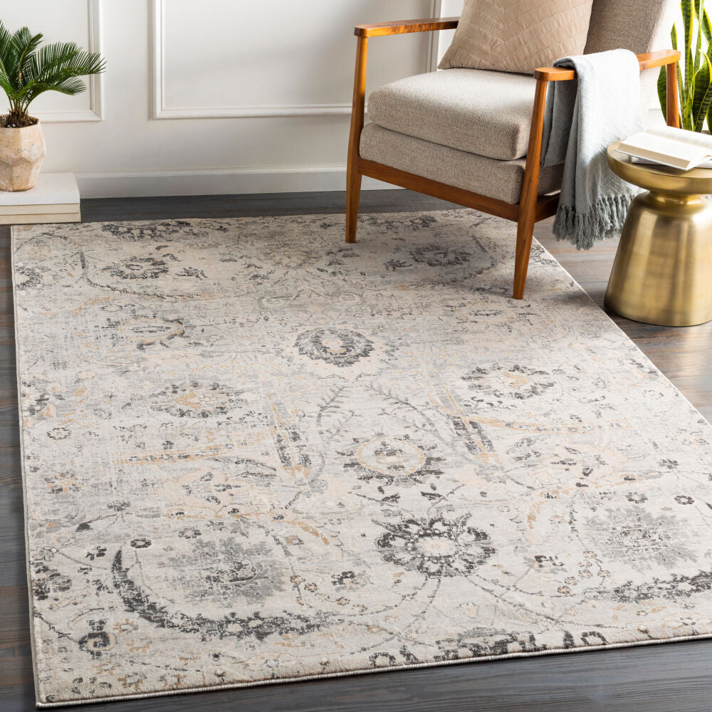 Indigo Beige/Off-White Machine Woven Rug IGO-2318 - roomscene