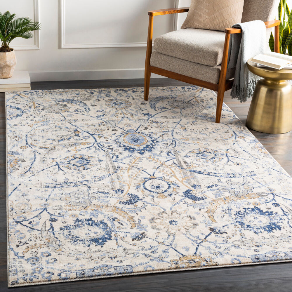 Indigo Beige/Off-White Machine Woven Rug IGO-2320 - roomscene