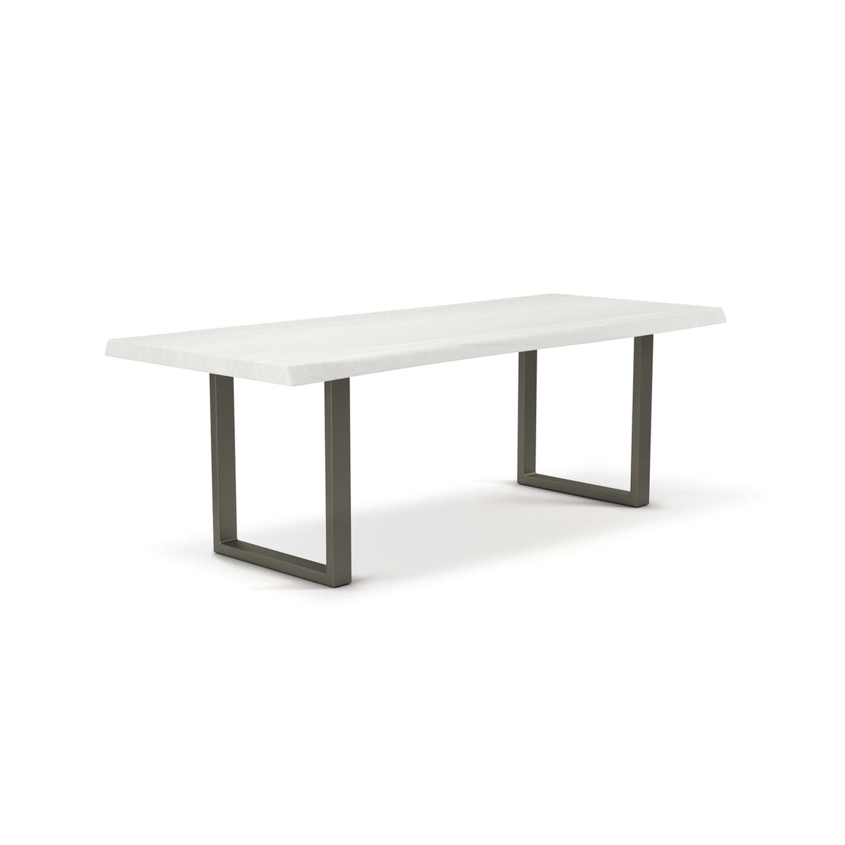 Brooks - Dining Table - U Base - 40" x 92" - White Wash Top - Pewter Base