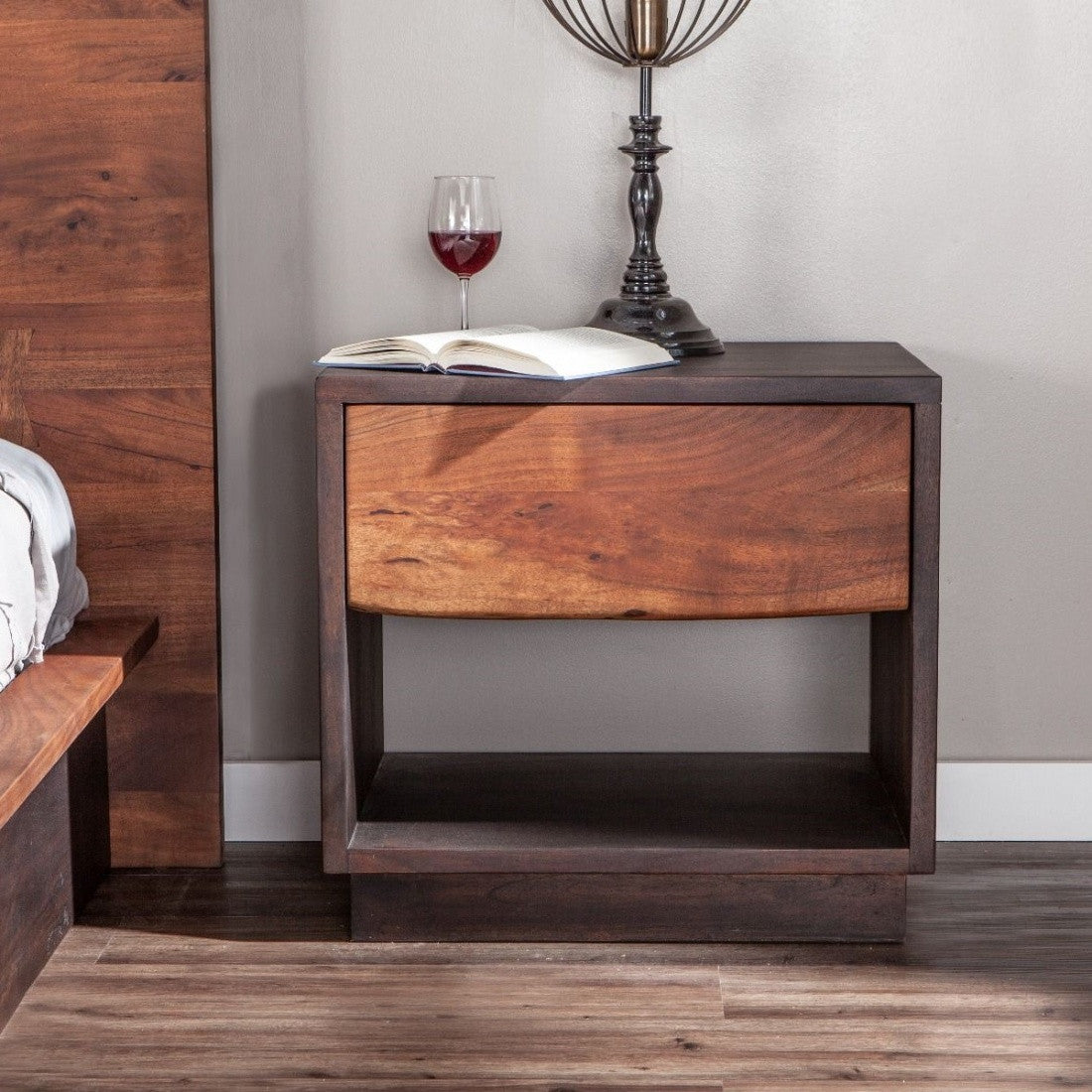 Malibu Live-Edge 1 Drawer Nightstand