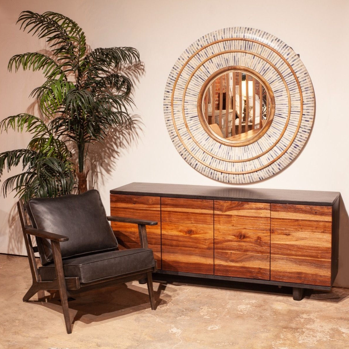 Brock Mid-Century Modern Black Leather Lounge Chair | Zin Home