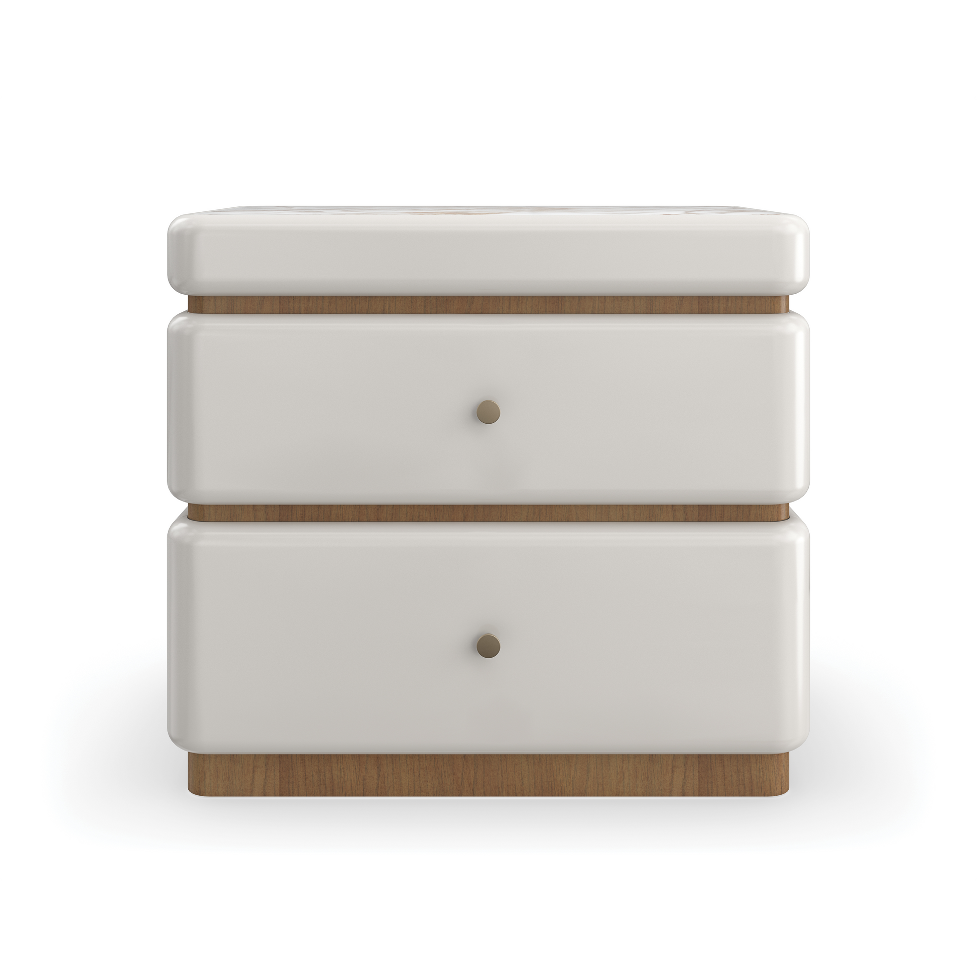 Milos Nightstand Almond Milk 28" by Caracole