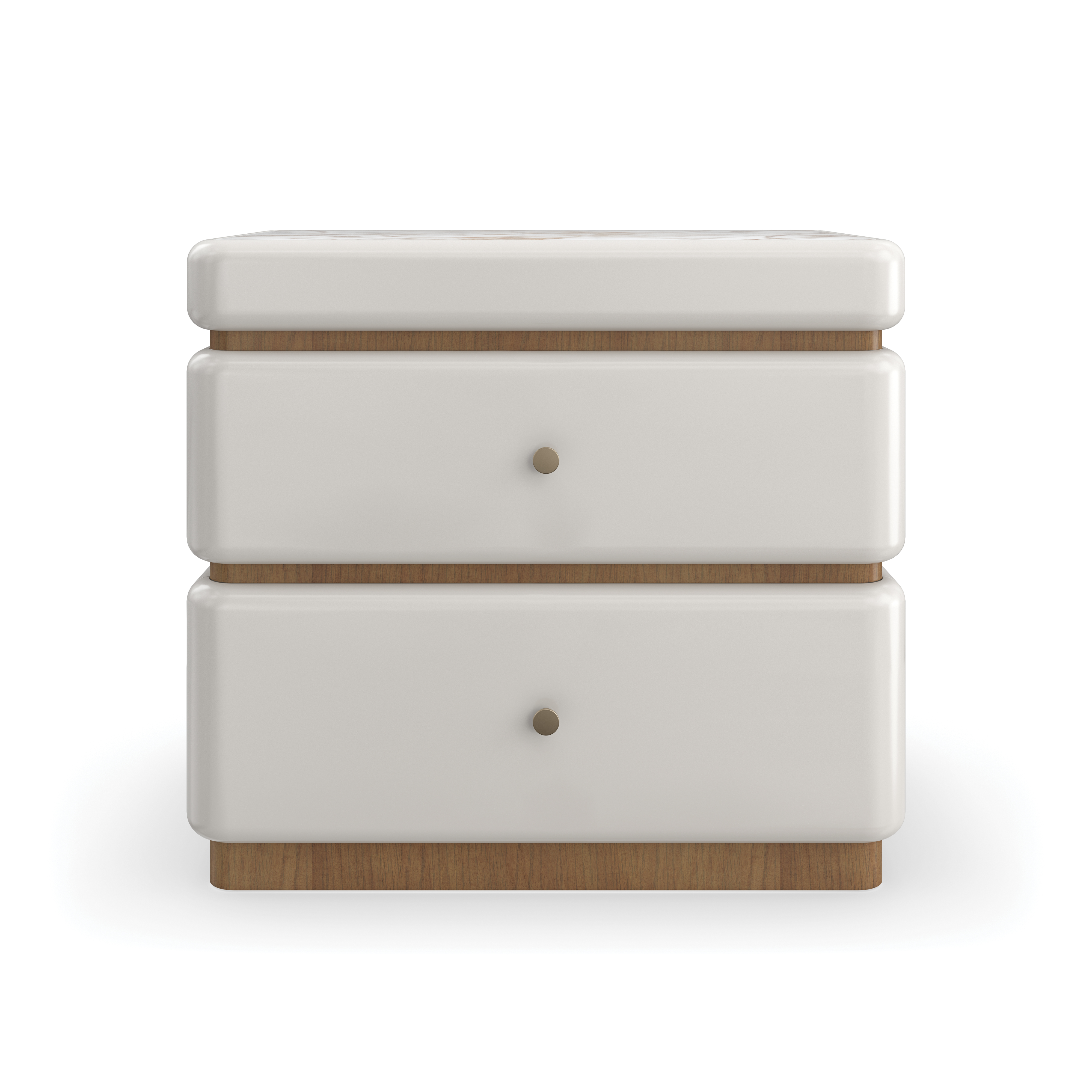 Milos Nightstand Almond Milk 28" by Caracole