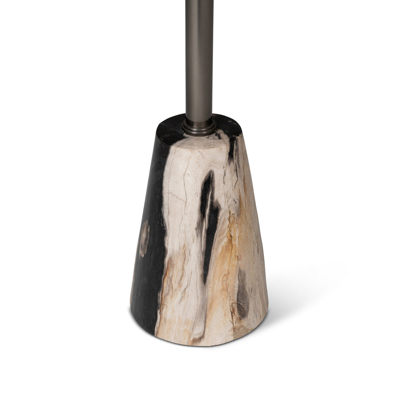 Relique - Jael Drink Table - Nickel Frame - Natural Dark  Top