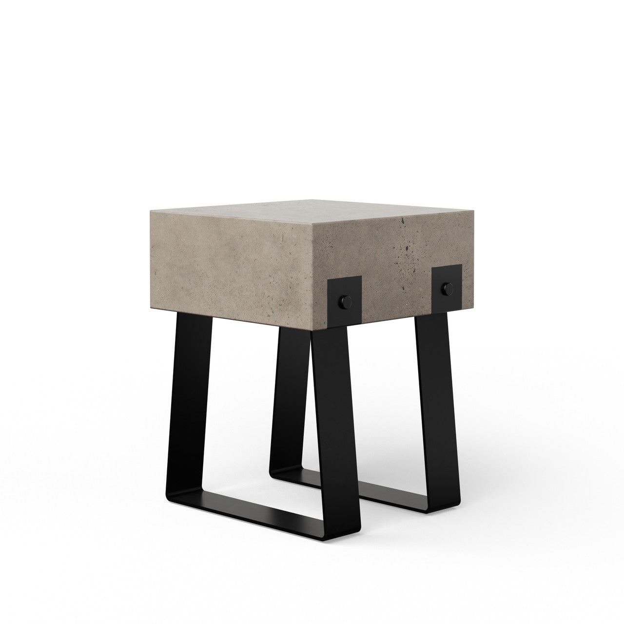 Mixx - Industrial Stool - Black Legs - Dark Grey Seat