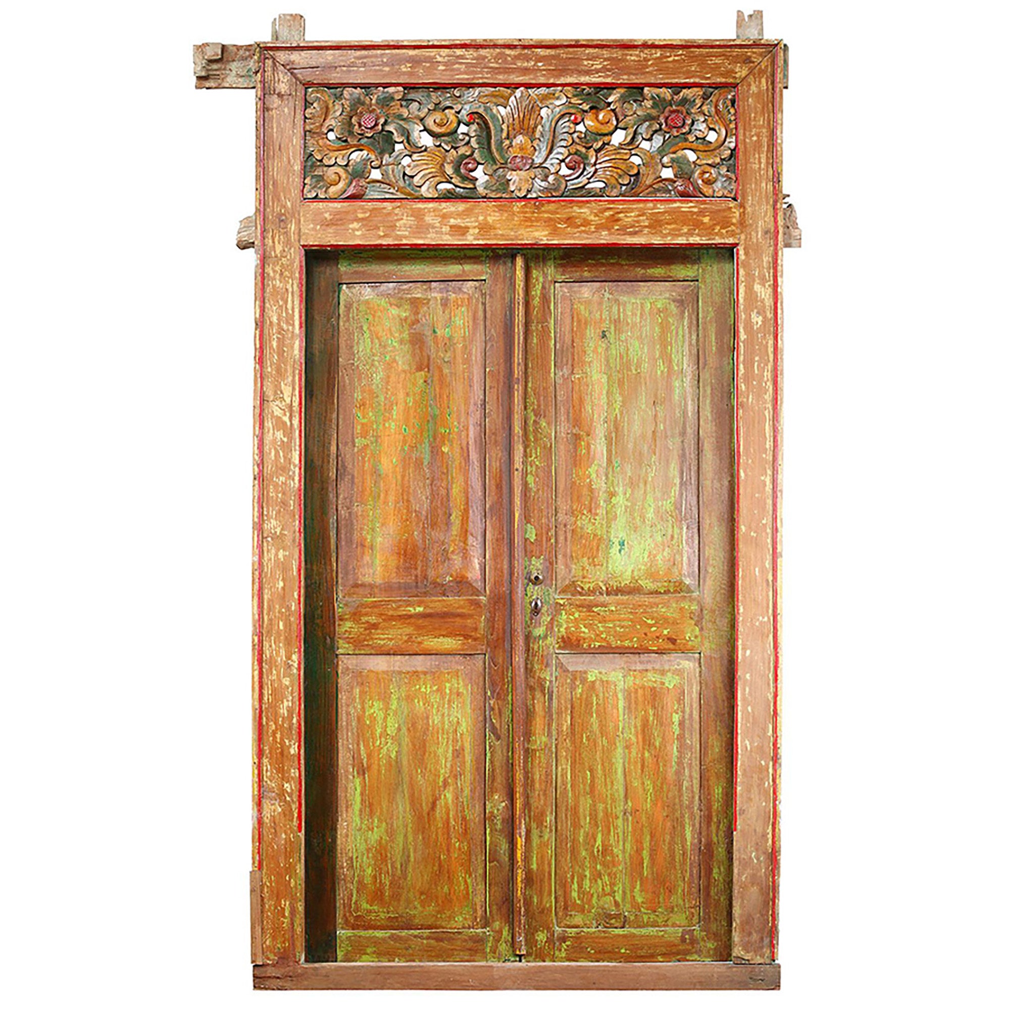 Antique Javanese Door Set with Frame
