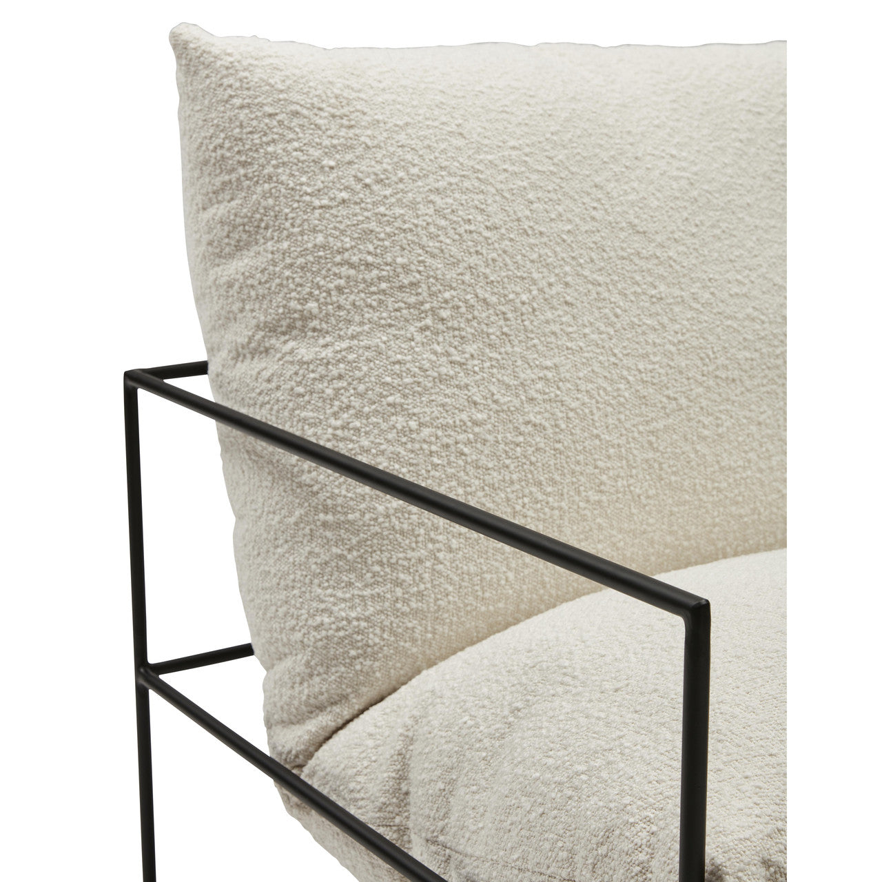 Metro - Trent Accent Chair - White Bouclé Upholstery