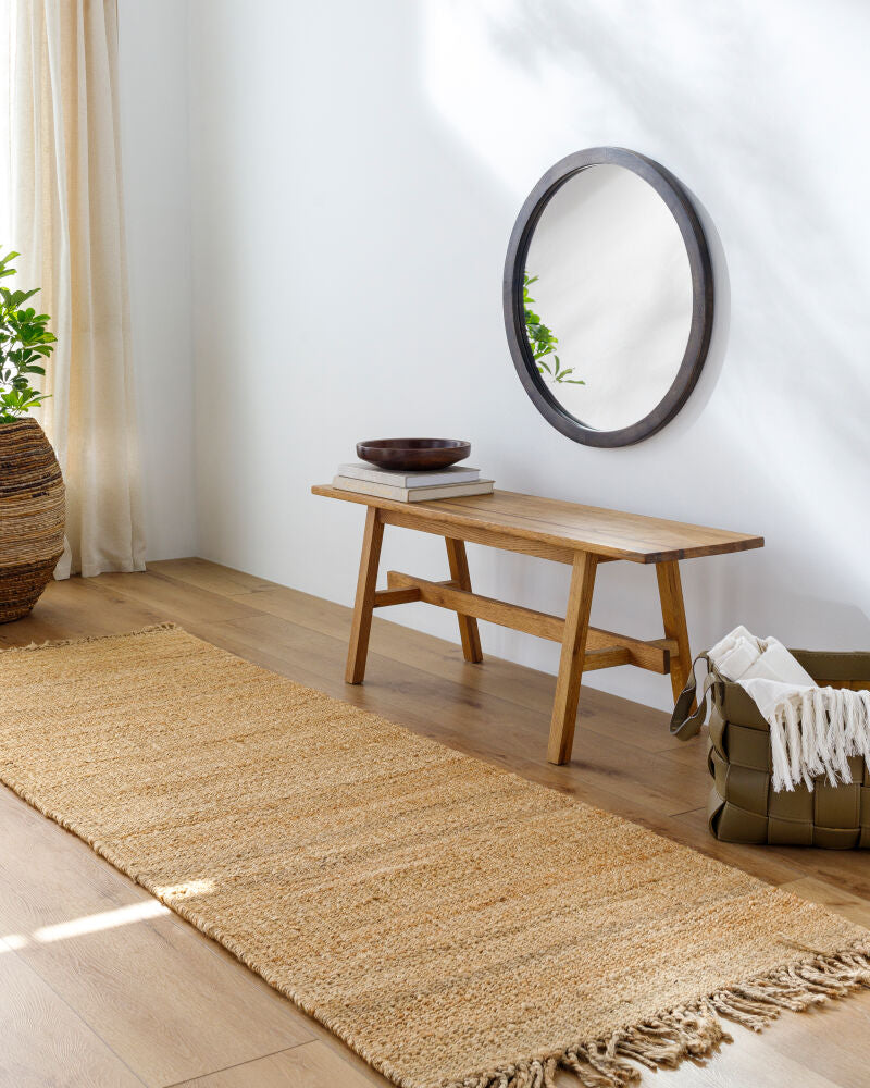 Jute Beige Handmade Rug - roomscene