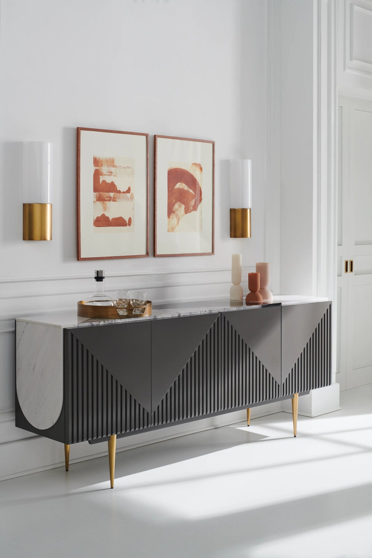 Over the Edge Champagne Gold Sideboard 80" by Caracole - view 5