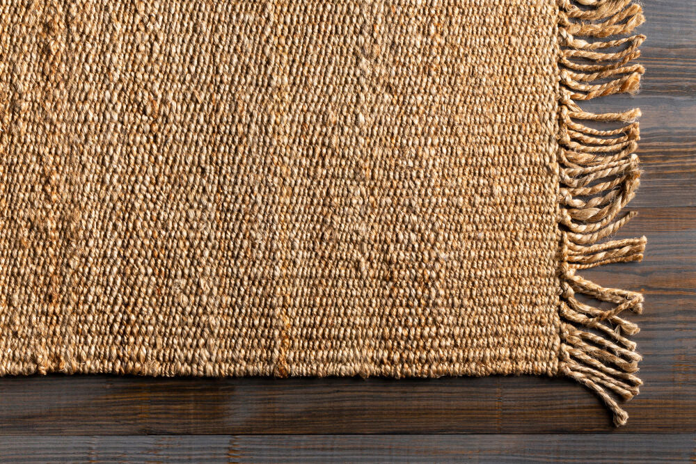 Jute Beige Handmade Rug - overhead