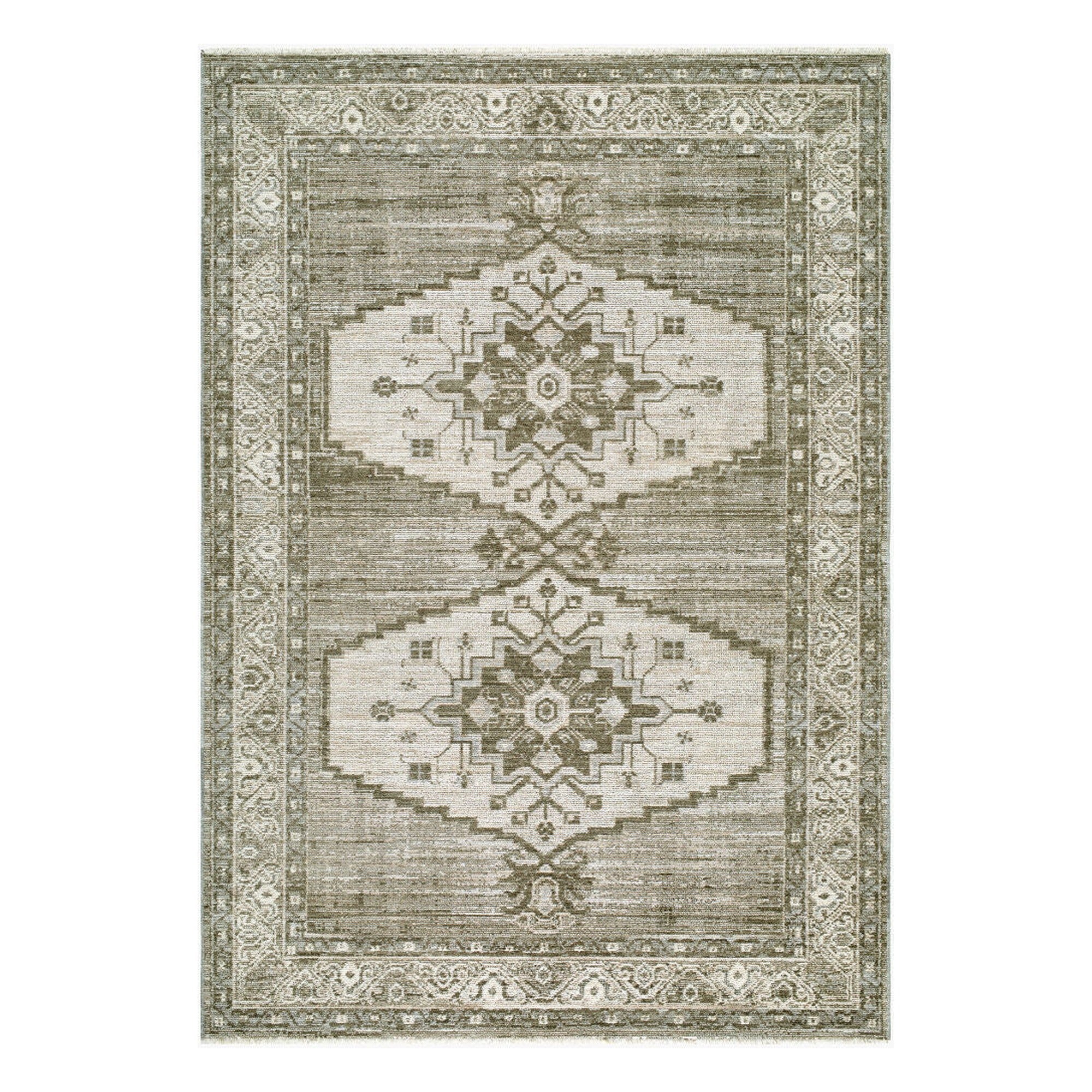 Jane Beige/Olive Machine Woven Rug JAA-2302 - 5'3" x 7'