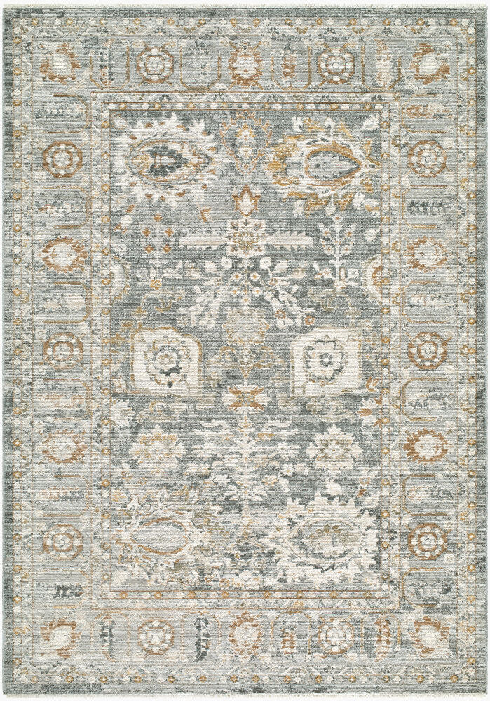 Jane Beige/Rust Machine Woven Rug JAA-2303 - 5'3" x 7'