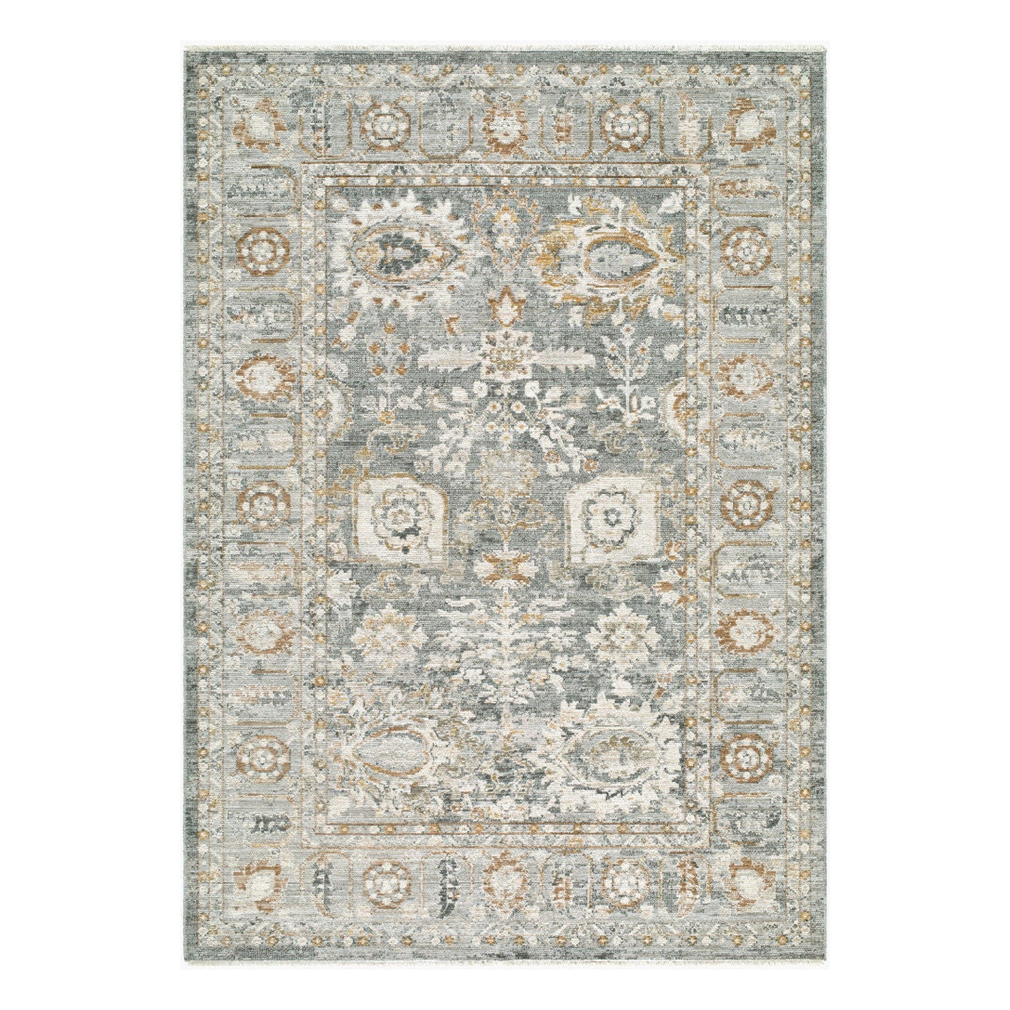 Jane Beige/Rust Machine Woven Rug JAA-2303 - 5'3" x 7'