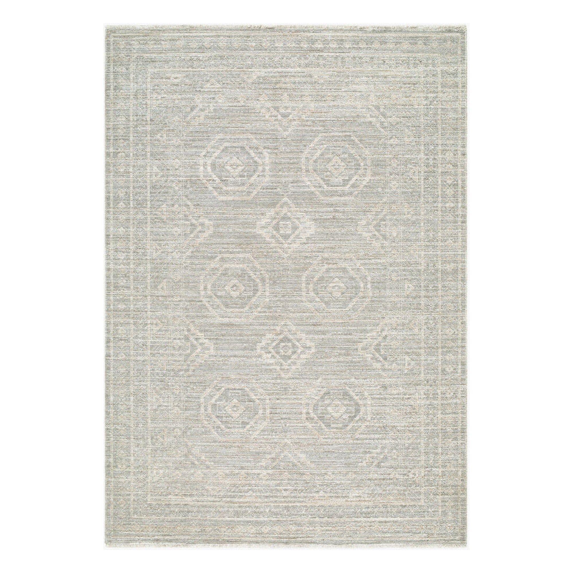 Jane Beige/Off-White Machine Woven Rug - 5'3" x 7'