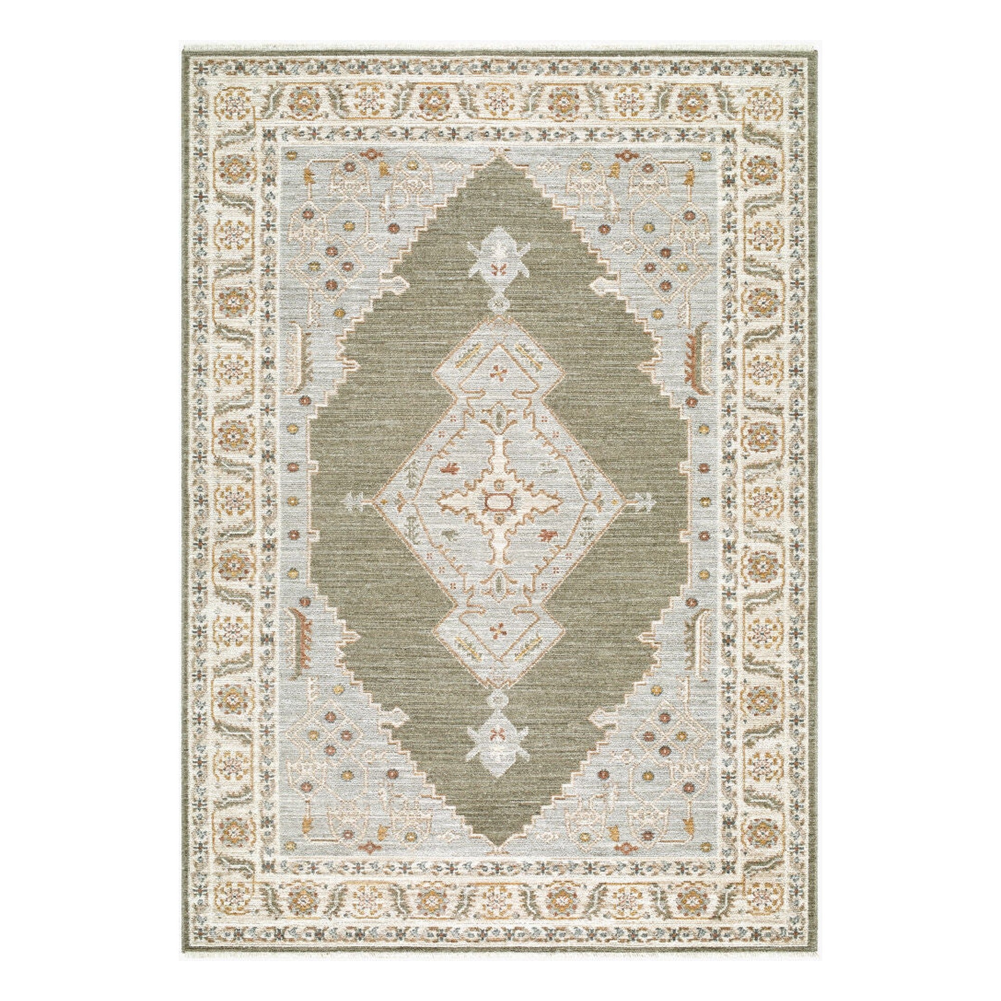 Jane Brown/Rust Machine Woven Rug - 5'3" x 7'